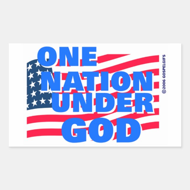 One Nation Under God christian gift Sticker (Front)
