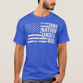 ONE NATION UNDER GOD Christian USA Patriotic T-Shirt