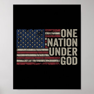 One Nation Under God - Christian Usa Vintage Ameri Poster