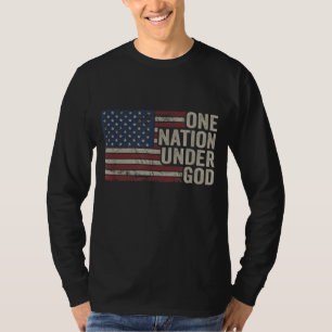 ONE NATION UNDER GOD - Christian USA Vintage Ameri T-Shirt