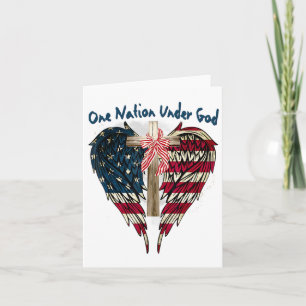One Nation Under God Flag 4th Of July Patriotic Ch Card