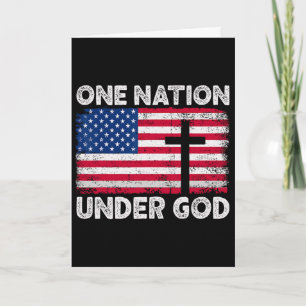 One Nation Under God Flag 4th Of July Patriotic Ch Card
