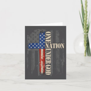 One Nation Under God Flag 4th Of July Patriotic Ch Card