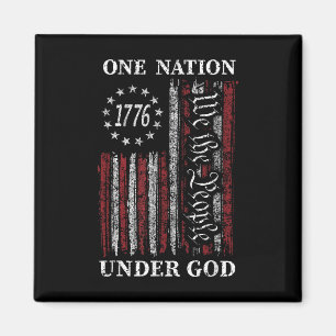 One Nation Under God Flag 4th Of July Patriotic Ch Magnet