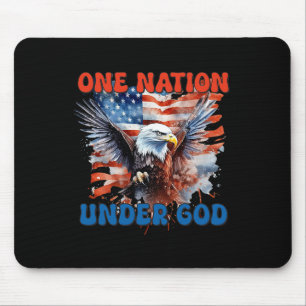 One Nation Under God Flag 4th Of July Patriotic Ch Mouse Pad