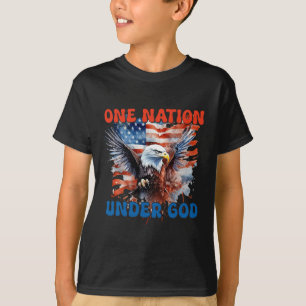 One Nation Under God Flag 4th Of July Patriotic Ch T-Shirt