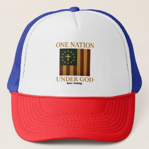 One Nation Under God Flag Patriotic Christian Trucker Hat