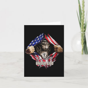 One Nation Under God Jesus Art Us Flag Christian M Card