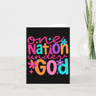 One Nation Under God, Jesus Bible Cross Patriotic Card