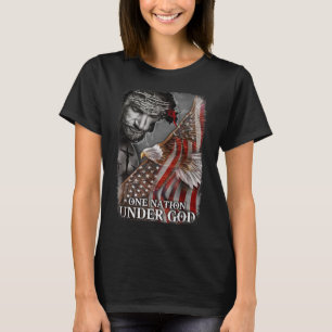 One Nation Under God Jesus Christian Eagle America T-Shirt