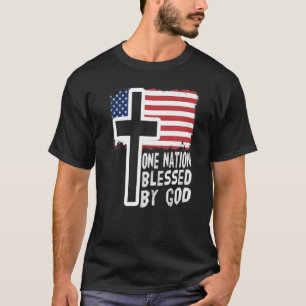 one nation under god jesus us flag christian men w T-Shirt