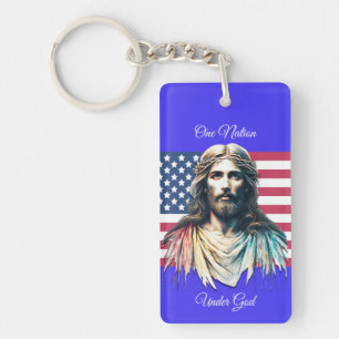 One Nation Under God Keychain