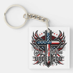 One Nation Under God  Keychain
