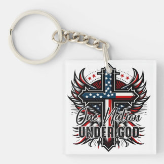 One Nation Under God Keychain