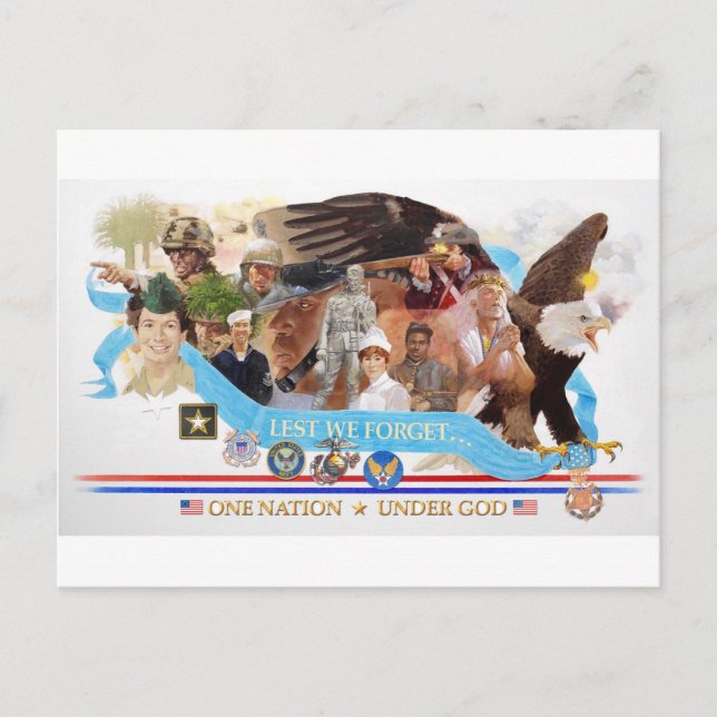 One Nation Under God: Lest We Forget Postcard (Front)