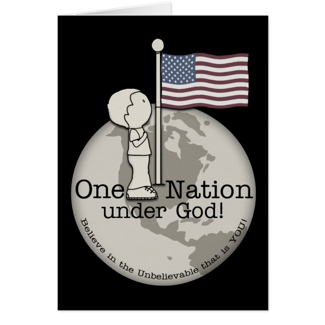 One Nation Under God-Little Boy at US Flag (Front)