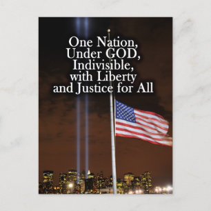 One Nation Under God Patriot Day 9/11 Patriotic Postcard