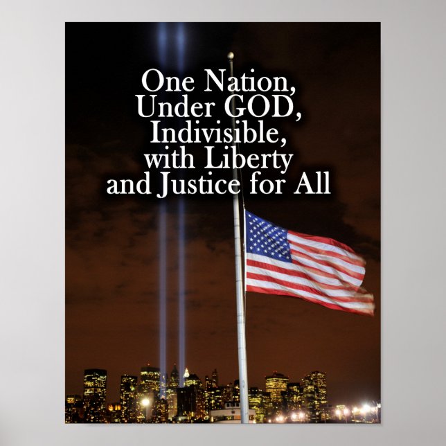 One Nation Under God Patriot Day 9/11 Patriotic Poster (Front)