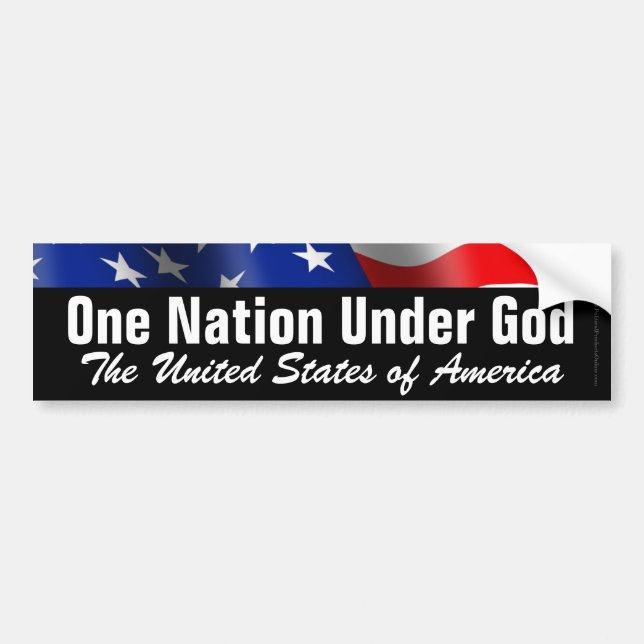 One Nation Under God, Patriotic Bumper Sticker (Front)