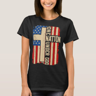 One Nation Under God Patriotic Christian Faith Ame T-Shirt