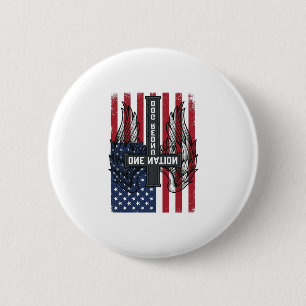 One Nation Under God Patriotic Cross Wings Shirt_1 2 Inch Round Button