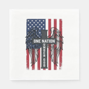 One Nation Under God Patriotic Cross Wings Shirt_1 Napkin