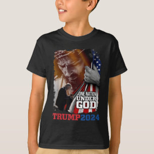 One Nation Under God President Trump 2024 America T-Shirt
