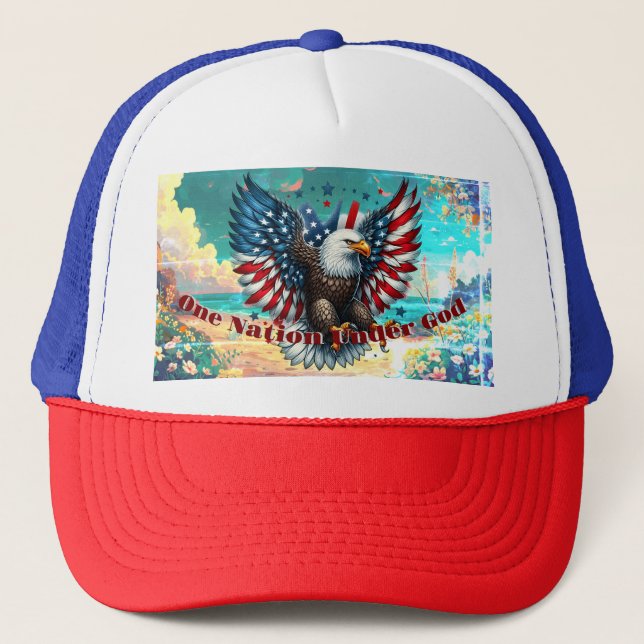 One Nation Under God Trucker Hat (Front)