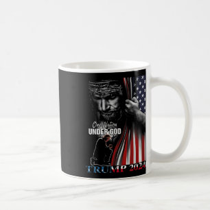 One Nation Under God Trump 2024 God American Flag  Coffee Mug