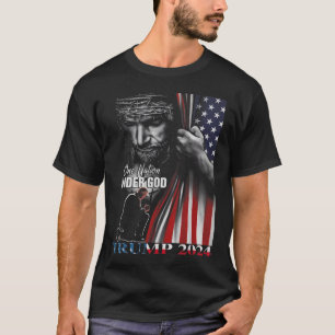 One Nation Under God Trump 2024 God American Flag  T-Shirt