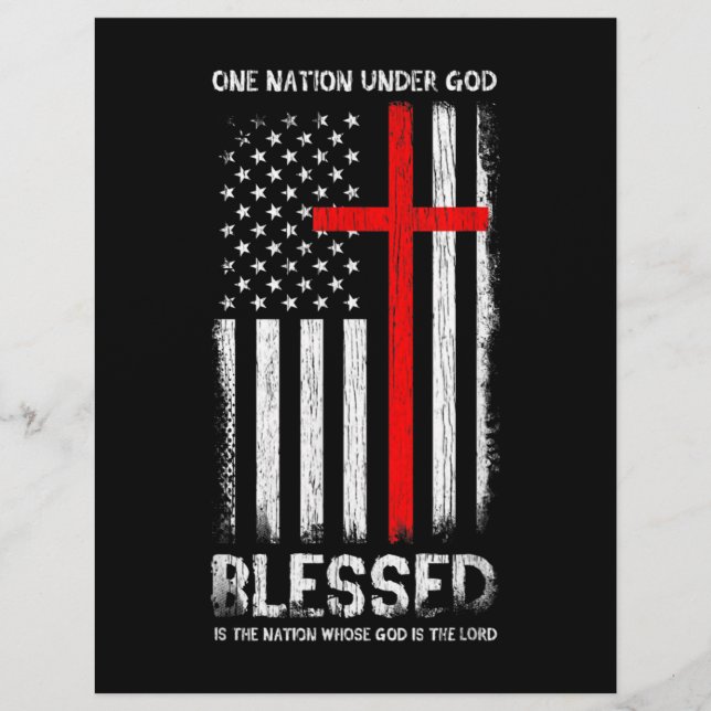 One Nation under God USA Patriot Veteran Letterhead (Front)