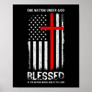 One Nation under God USA Patriot Veteran Poster
