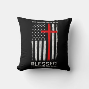 One Nation under God USA Patriot Veteran Throw Pillow