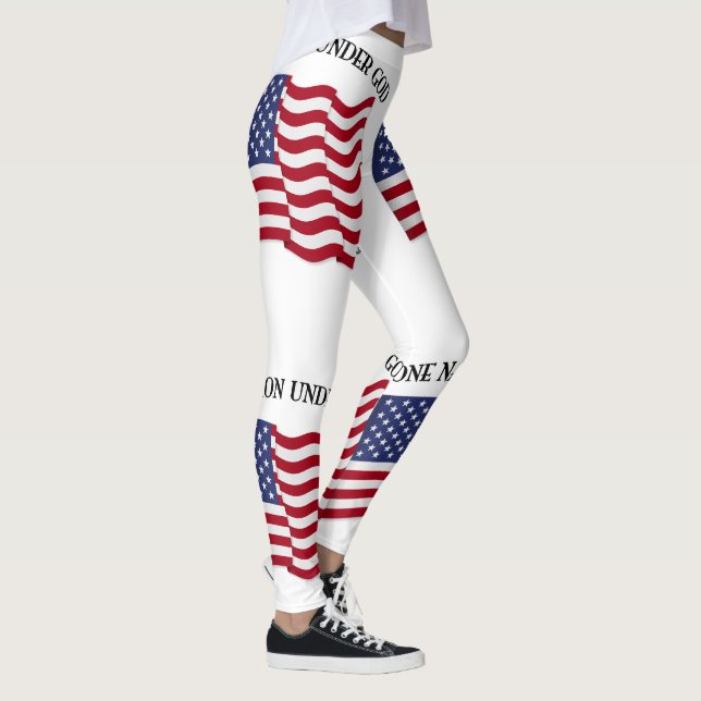 One Nation Under God With Flag Leggings (Right)