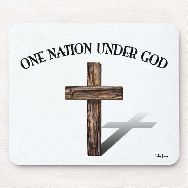 One Nation Under God with rugged cross Mouse Pad (Front)