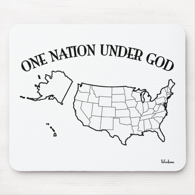 One Nation Under God with US outline Mouse Pad (Front)
