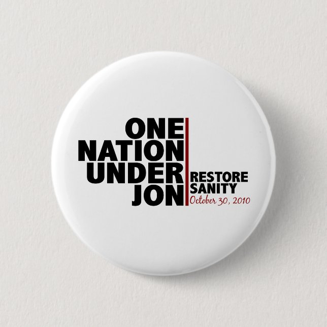 one nation under jon (stewart) 2 inch round button (Front)