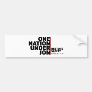 one nation under jon (stewart) bumper sticker