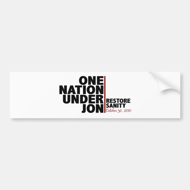 one nation under jon (stewart) bumper sticker (Front)