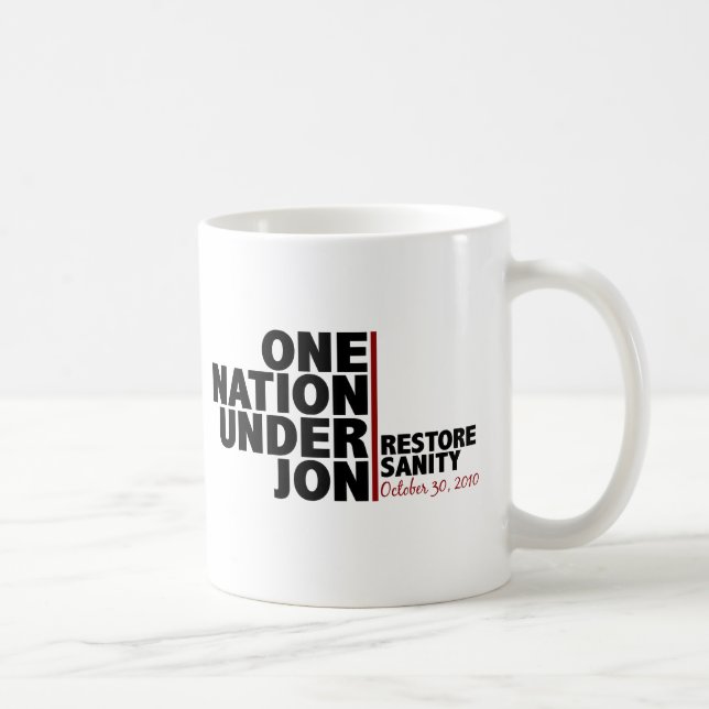 one nation under jon (stewart) coffee mug (Right)