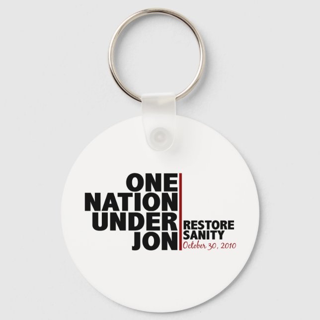 one nation under jon (stewart) keychain (Front)