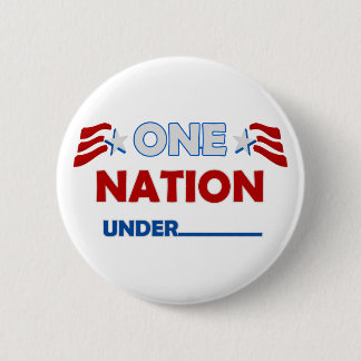 One Nation Underline 2 Inch Round Button