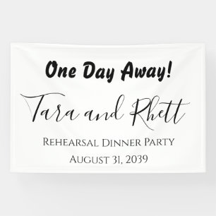 One Night Away Rehearsal Dinner Party Banner