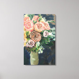 One of a Kind Flower Bouquet Monotype Print