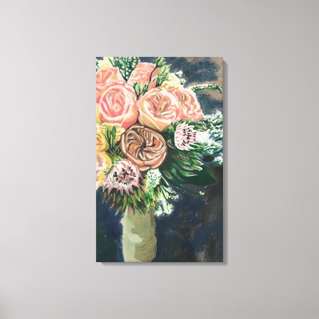 One of a Kind Flower Bouquet Monotype Print (Front)