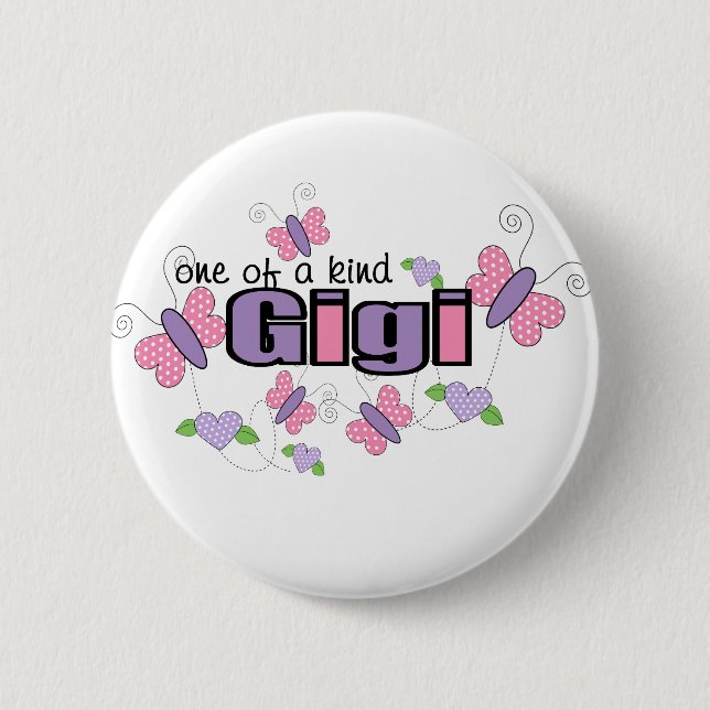 One Of A Kind Gigi 2 Inch Round Button (Front)