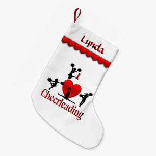 One of a Kind I Heart Cheer Leading Personalized Small Christmas Stocking