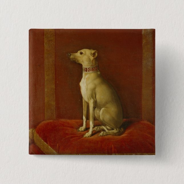 One of Frederick II's Italian greyhounds 2 Inch Square Button (Front)