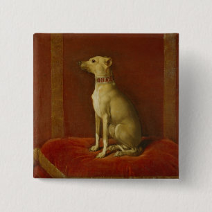 One of Frederick II's Italian greyhounds 2 Inch Square Button