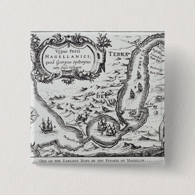 One of the earliest maps of the Magellan 2 Inch Square Button (Front)
